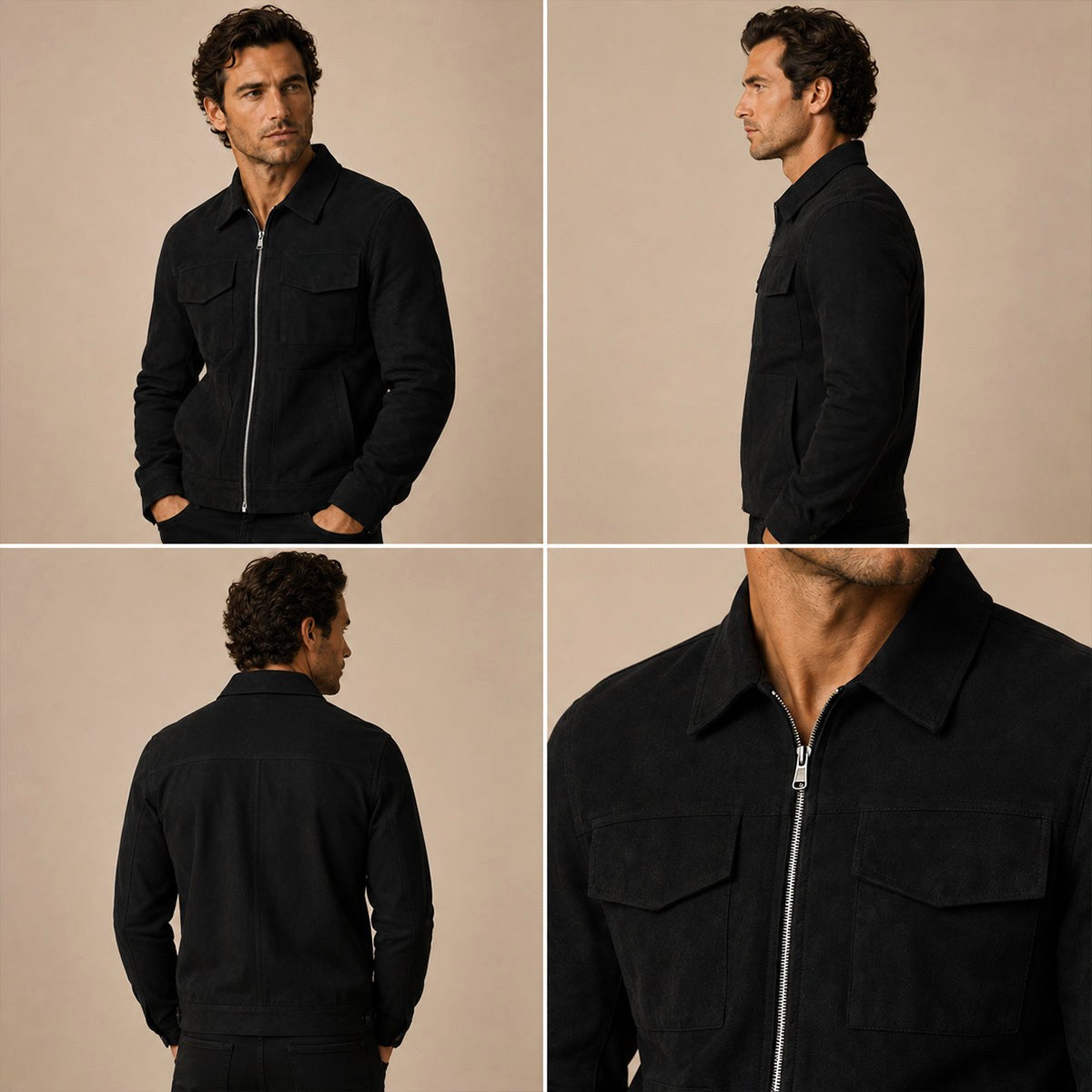 Carter | Men's Suede-Effect Jacket, Modern Smart Jacket | Bella Blue