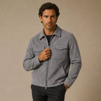 Carter | Men's Suede-Effect Jacket, Modern Smart Jacket | Bella Blue