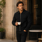 Carter | Men's Suede-Effect Jacket, Modern Smart Jacket | Bella Blue