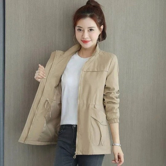 Catherine | Women's Lightweight Waterproof Trench Coat, Hooded Autumn Coat | Bella Blue | Pink
