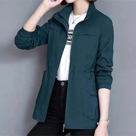 Catherine | Women's Lightweight Waterproof Trench Coat, Hooded Autumn Coat | Bella Blue