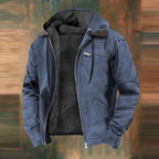 Charles | Men's Tailored Autumn Jacket with Pockets, Smart Wool-Blend Jacket | Bella Blue | Grey