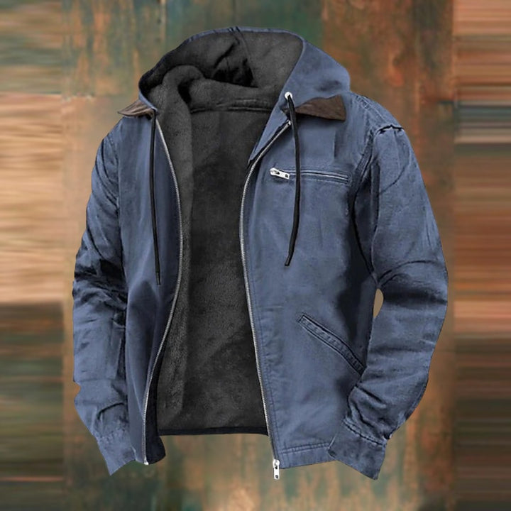 Charles | Men's Tailored Autumn Jacket with Pockets, Smart Wool-Blend Jacket | Bella Blue | Grey