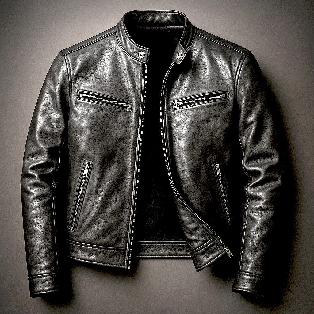 Charles | Men's Vintage Leather Jacket, Timeless Everyday Jacket | Bella Blue