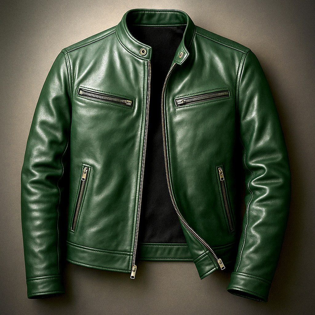 Charles | Men's Vintage Leather Jacket, Timeless Everyday Jacket | Bella Blue