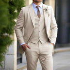 Charlie | Men's Three-Piece Tailored Suit, Blazer Waistcoat and Trousers | Bella Blue