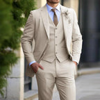 Charlie | Men's Three-Piece Tailored Suit, Blazer Waistcoat and Trousers | Bella Blue
