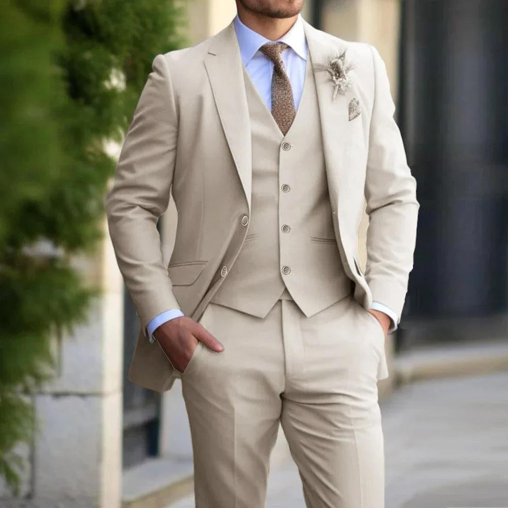 Charlie | Men's Three-Piece Tailored Suit, Blazer Waistcoat and Trousers | Bella Blue