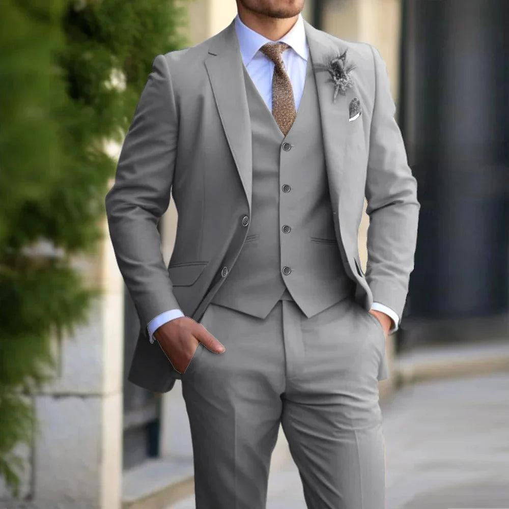 Charlie | Men's Three-Piece Tailored Suit, Blazer Waistcoat and Trousers | Bella Blue