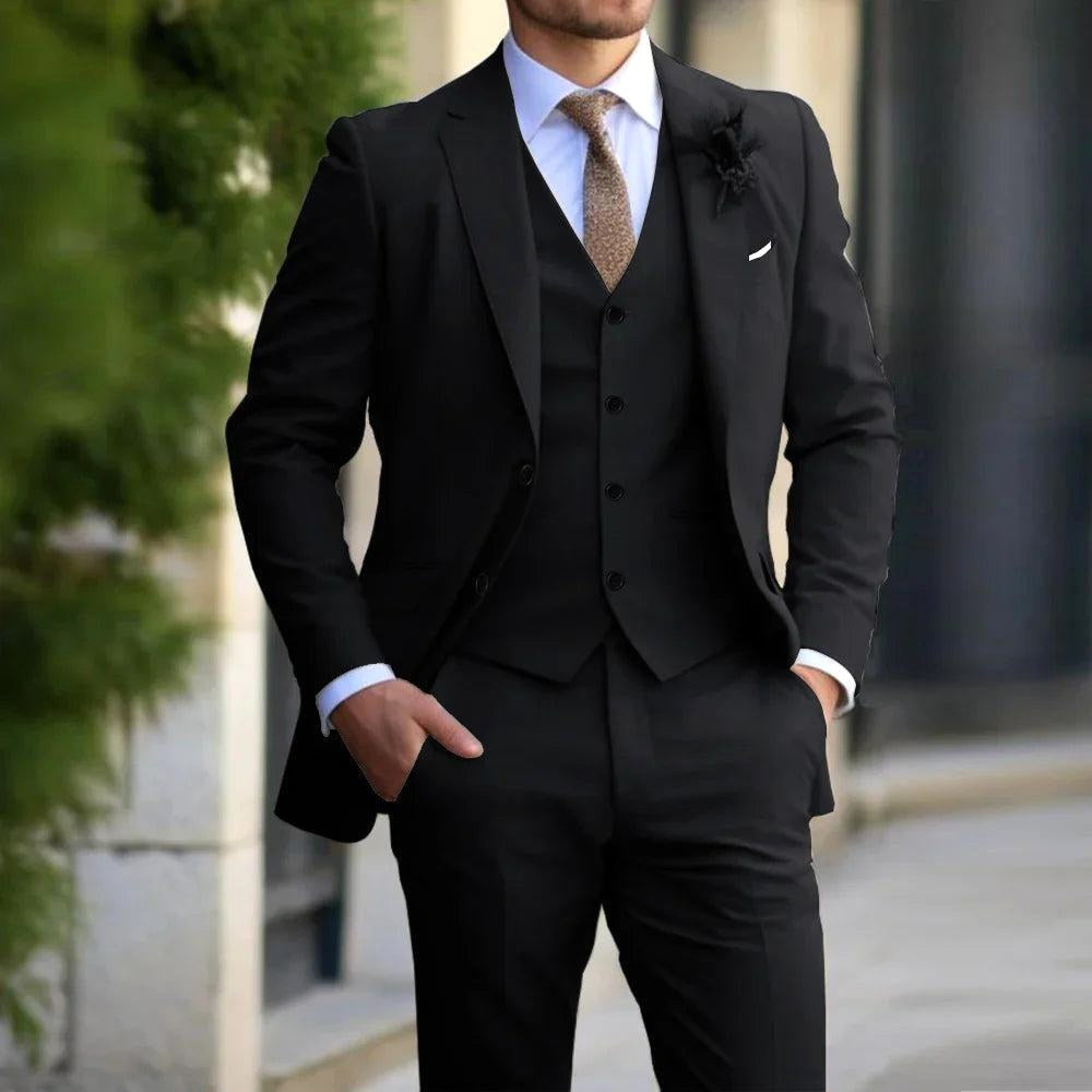 Charlie | Men's Three-Piece Tailored Suit, Blazer Waistcoat and Trousers | Bella Blue