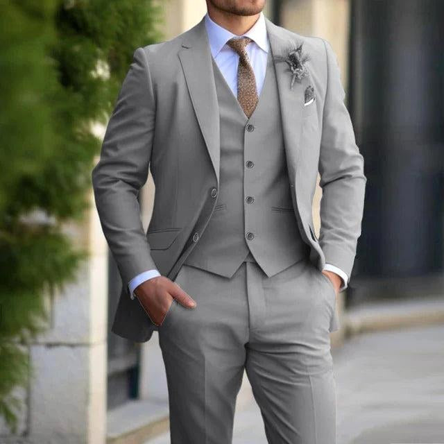 Charlie | Men's Three-Piece Tailored Suit, Blazer Waistcoat and Trousers | Bella Blue