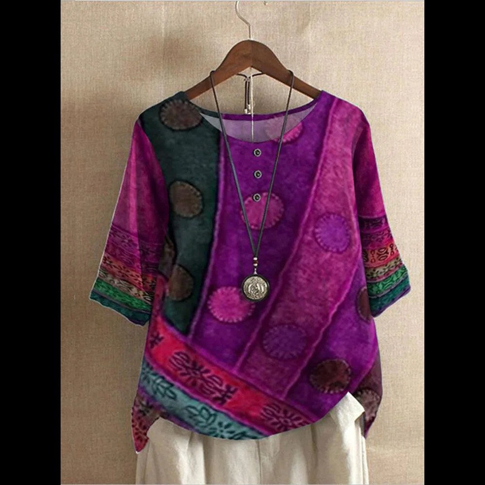 Charlotte | Women's Colourful Boho Blouse - image 4