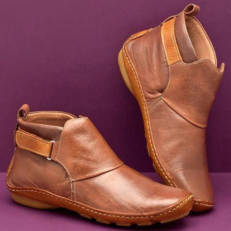 Charlotte | Women's Orthopaedic Ankle Boots, Supportive Autumn Boots | Bella Blue | Brown