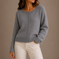 Charlotte | Women's Soft Knit Cardigan, Button-Up Long Sleeve Sweater | Bella Blue