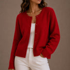 Charlotte | Women's Soft Knit Cardigan, Button-Up Long Sleeve Sweater | Bella Blue