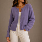 Charlotte | Women's Soft Knit Cardigan, Button-Up Long Sleeve Sweater | Bella Blue