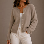 Charlotte | Women's Soft Knit Cardigan, Button-Up Long Sleeve Sweater | Bella Blue