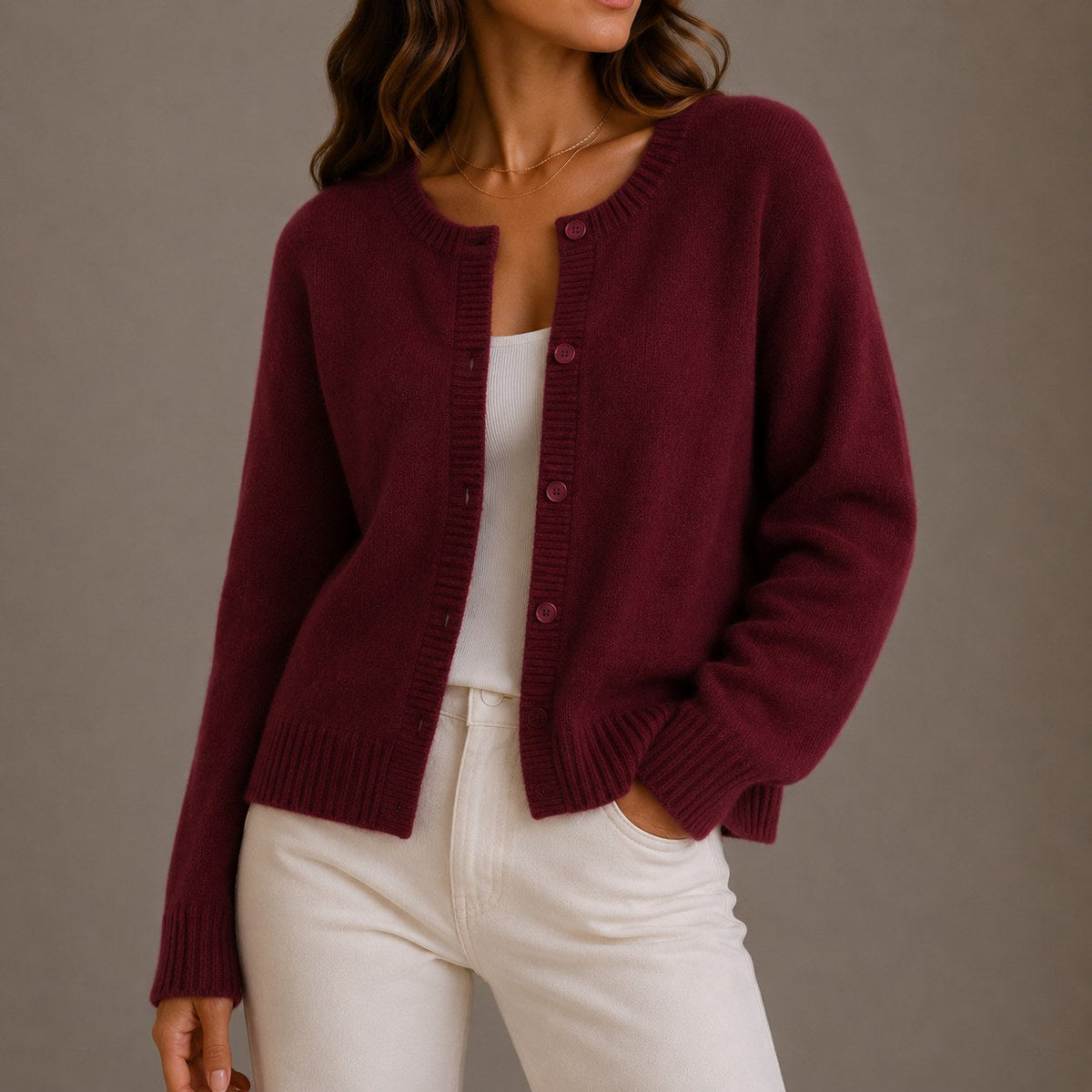 Charlotte | Women's Soft Knit Cardigan, Button-Up Long Sleeve Sweater | Bella Blue
