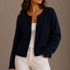 Charlotte | Women's Soft Knit Cardigan, Button-Up Long Sleeve Sweater | Bella Blue