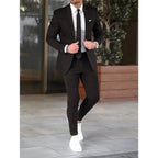 Christian | Men's Two-Piece Suit, Classic Wedding Suit | Bella Blue | Black
