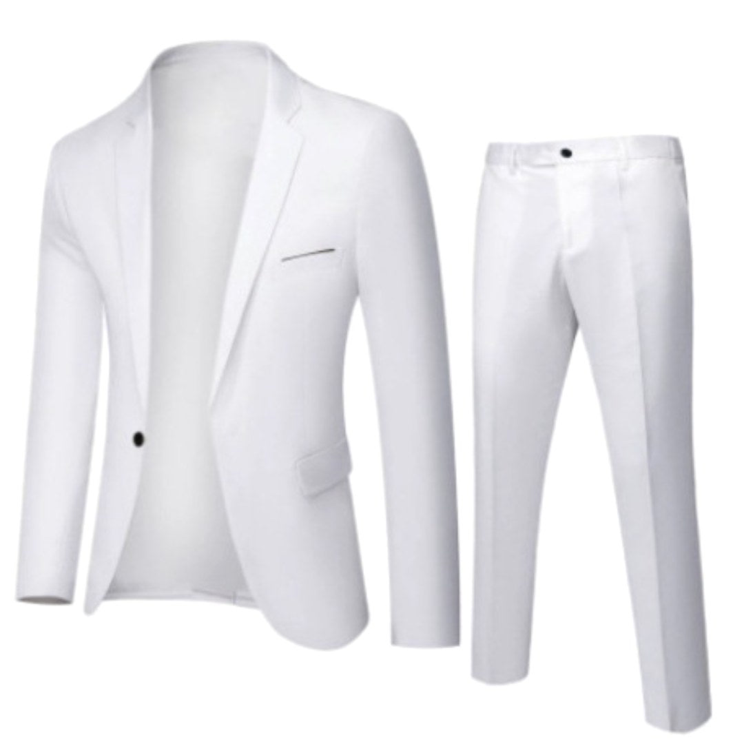 Christian | Men's Two-Piece Suit, Classic Wedding Suit | Bella Blue | Black