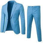 Christian | Men's Two-Piece Suit, Classic Wedding Suit | Bella Blue | Black