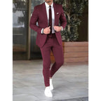Christian | Men's Two-Piece Suit, Classic Wedding Suit | Bella Blue | Black