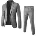 Christian | Men's Two-Piece Suit, Classic Wedding Suit | Bella Blue | Black