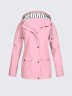Christine | Women's Waterproof Lightweight Windbreaker Jacket, Water-Resistant Outdoor Jacket | Bella Blue | Yellow