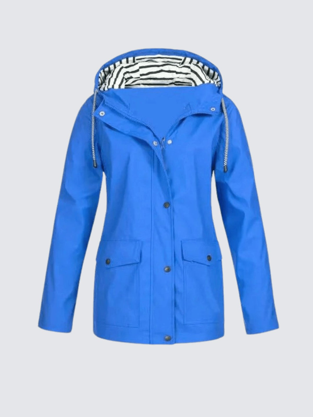 Christine | Women's Waterproof Lightweight Windbreaker Jacket, Water-Resistant Outdoor Jacket | Bella Blue | Grey