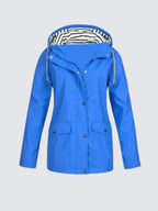 Christine | Women's Waterproof Lightweight Windbreaker Jacket, Water-Resistant Outdoor Jacket | Bella Blue | Grey
