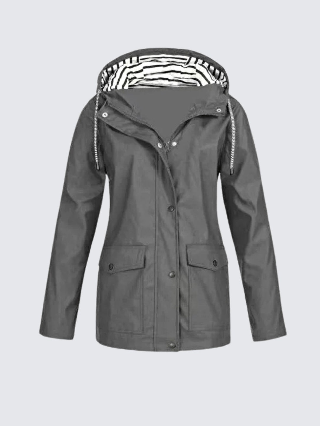 Christine | Women's Waterproof Lightweight Windbreaker Jacket, Water-Resistant Outdoor Jacket | Bella Blue | White