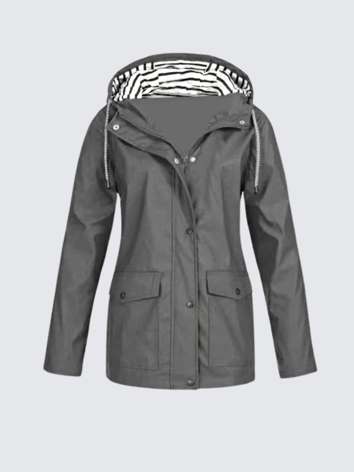 Christine | Women's Waterproof Lightweight Windbreaker Jacket, Water-Resistant Outdoor Jacket | Bella Blue | White