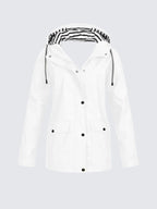 Christine | Women's Waterproof Lightweight Windbreaker Jacket, Water-Resistant Outdoor Jacket | Bella Blue | Red