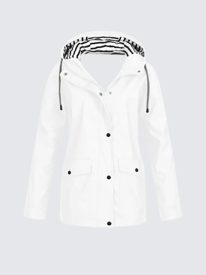 Christine | Women's Waterproof Lightweight Windbreaker Jacket, Water-Resistant Outdoor Jacket | Bella Blue | Red