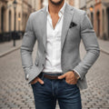 Christoph | Men's Slim Fit Single-Button Blazer, Elegant Blazer | Bella Blue | Grey