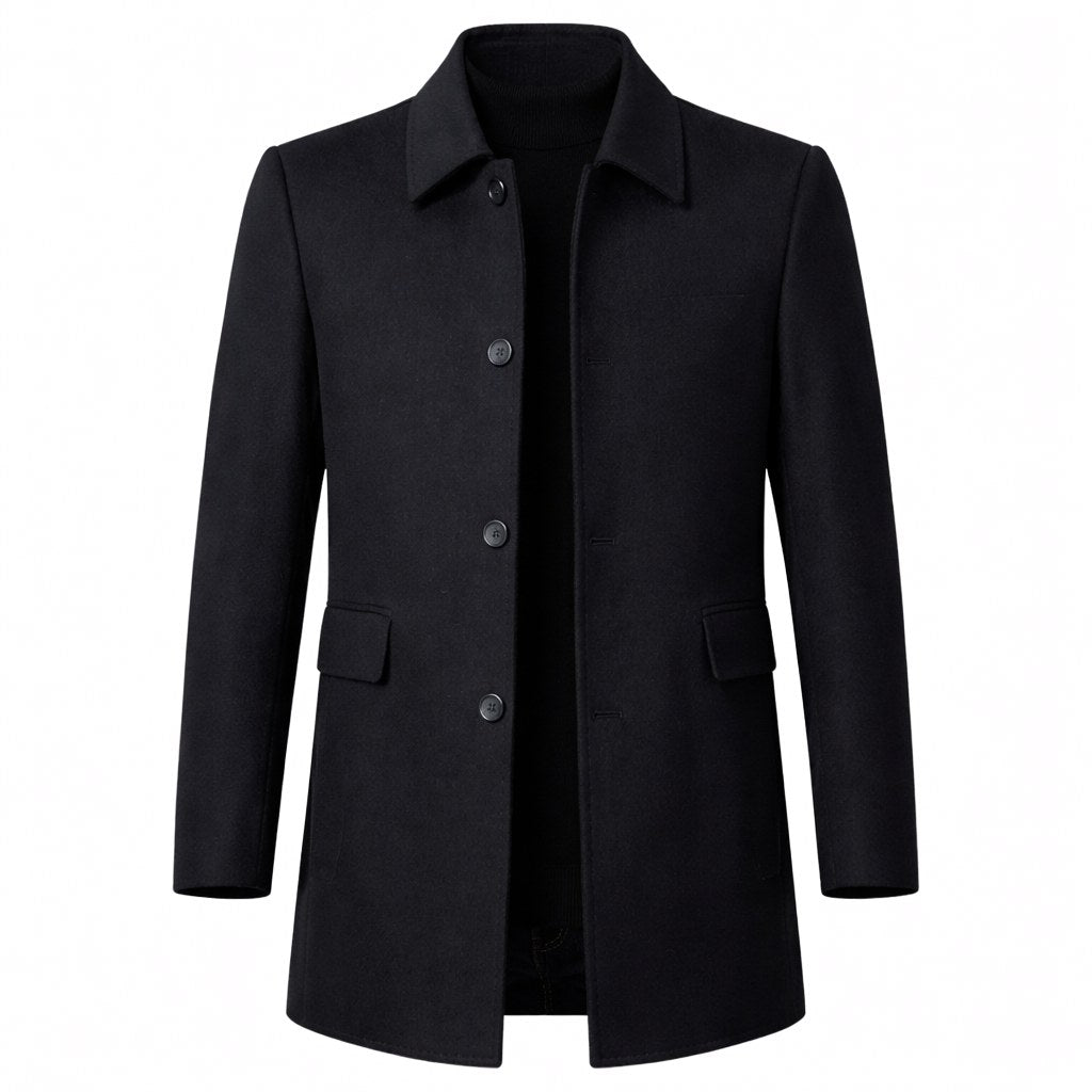 Christopher | Men's Classic Wool Overcoat, Tailored Formal Coat | Bella Blue