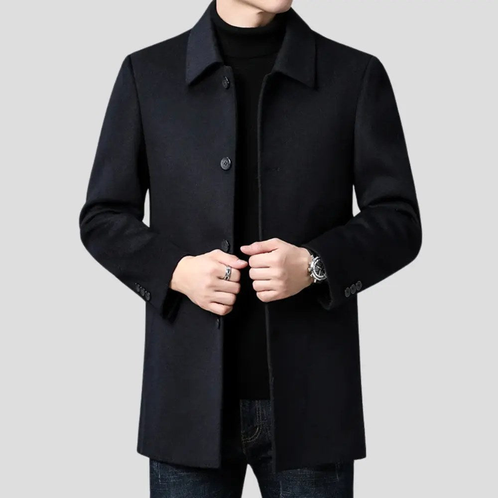 Christopher | Men's Classic Wool Overcoat, Tailored Formal Coat | Bella Blue
