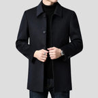 Christopher | Men's Classic Wool Overcoat, Tailored Formal Coat | Bella Blue