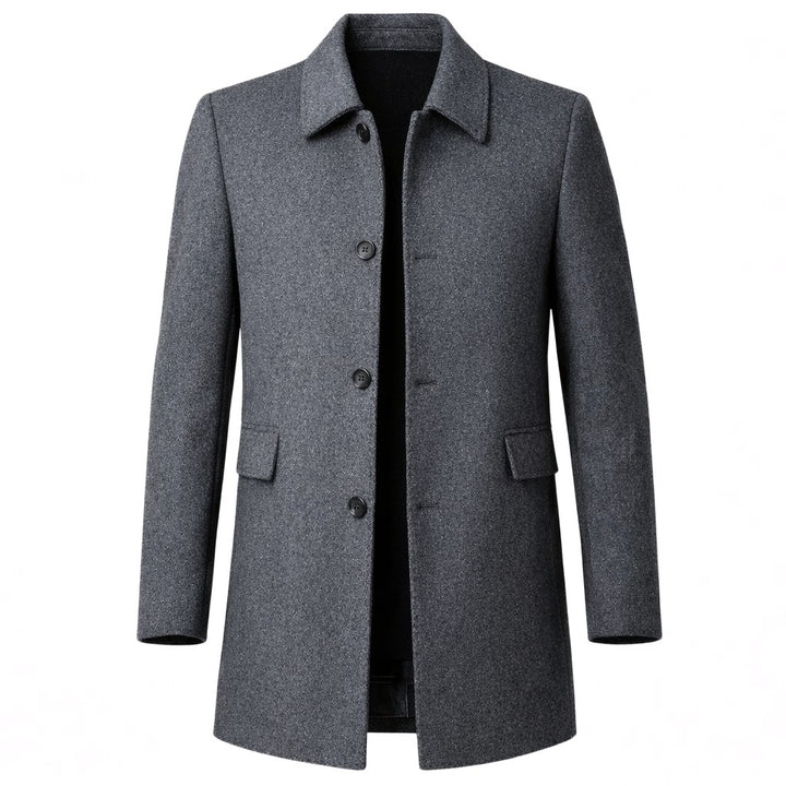Christopher | Men's Classic Wool Overcoat, Tailored Formal Coat | Bella Blue