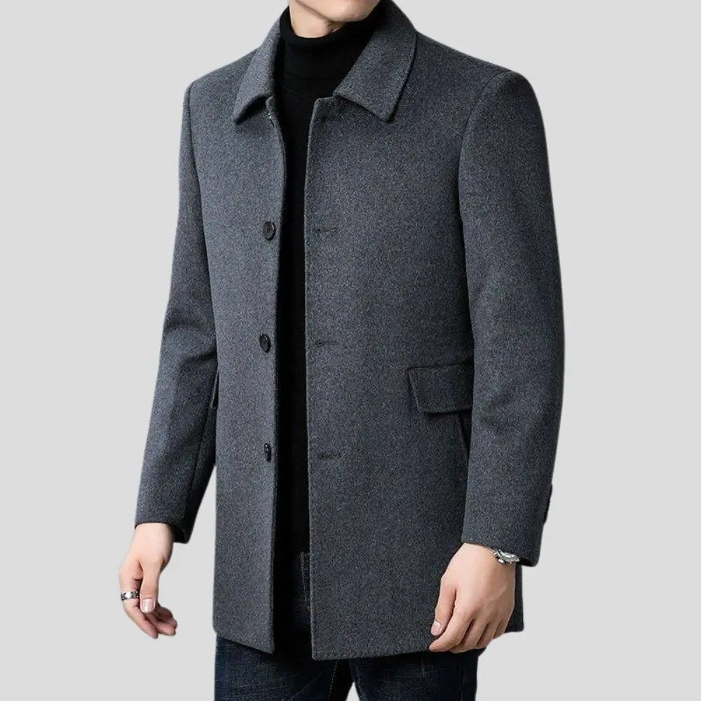 Christopher | Men's Classic Wool Overcoat, Tailored Formal Coat | Bella Blue