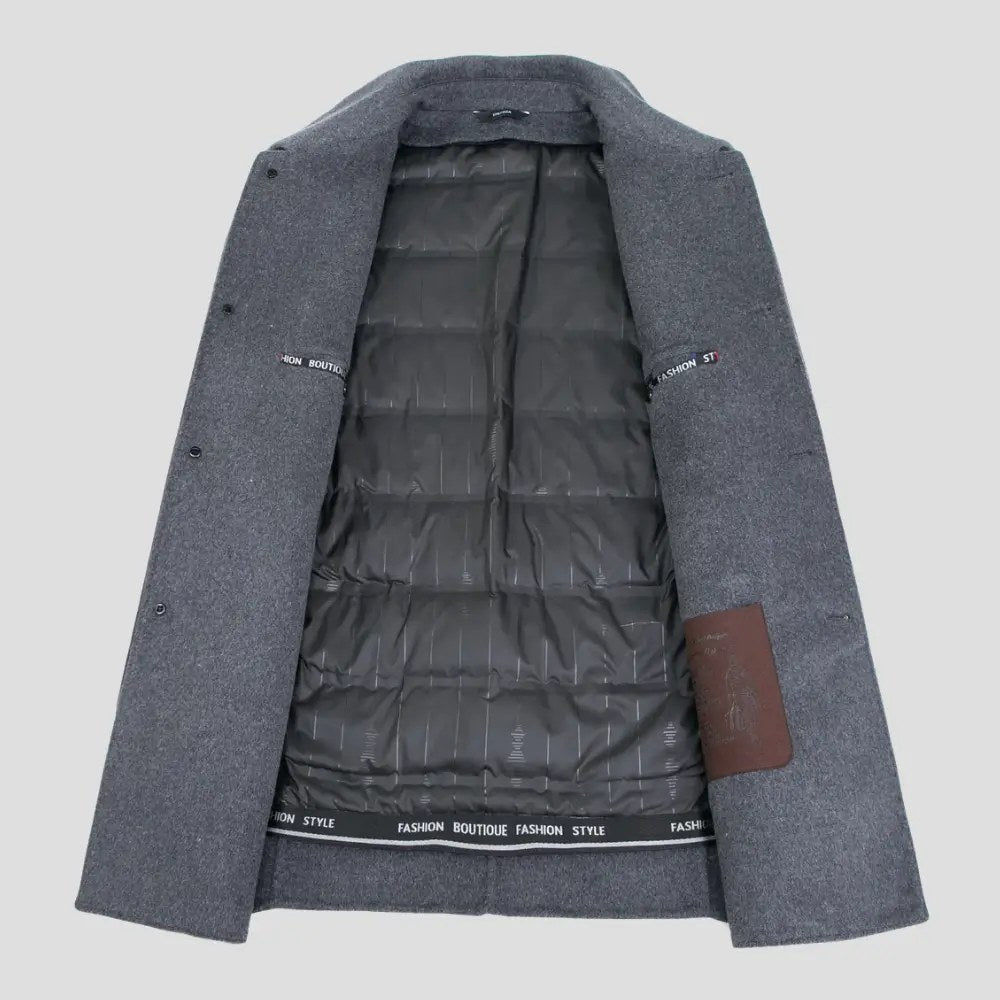 Christopher | Men's Classic Wool Overcoat, Tailored Formal Coat | Bella Blue