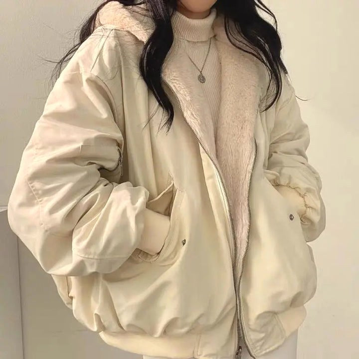 Clara | Women's Double-Layer Winter Jacket, Elegant Jacket with Thermal Insulation | Bella Blue | Beige