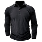 Claus | Men's Long-Sleeve Polo Shirt, Modern Polo Shirt | Bella Blue | Navy Blue