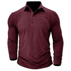 Claus | Men's Long-Sleeve Polo Shirt, Modern Polo Shirt | Bella Blue | Military Green