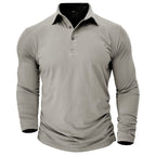 Claus | Men's Long-Sleeve Polo Shirt, Modern Polo Shirt | Bella Blue | Military Green