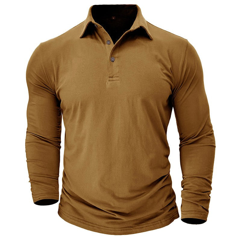 Claus | Men's Long-Sleeve Polo Shirt, Modern Polo Shirt | Bella Blue | Black