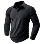 Claus | Men's Long-Sleeve Polo Shirt, Modern Polo Shirt | Bella Blue | Grey