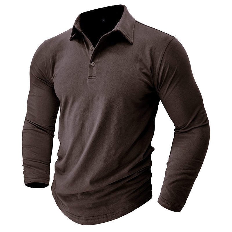 Claus | Men's Long-Sleeve Polo Shirt, Modern Polo Shirt | Bella Blue | Navy Blue