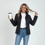 Clemence | Women's Lightweight Quilted Jacket, Slim-Fit Zip Jacket | Bella Blue | Silver grey
